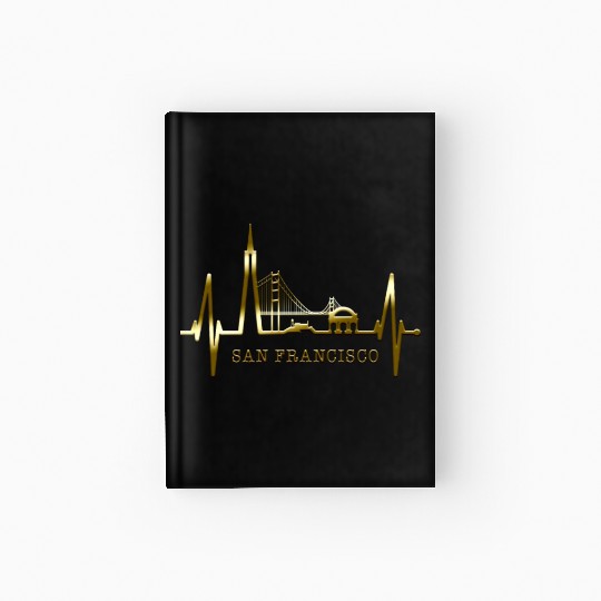 San Francisco Skyline Heartbeat California Lover Hardcover Journal