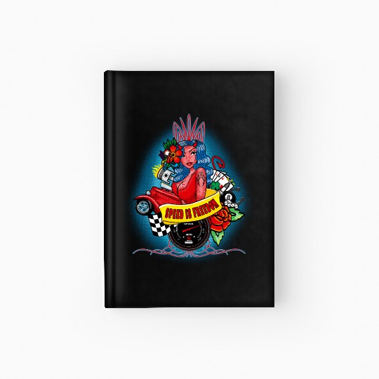 Pin up, Hot rod and Speedometer Hardcover Journal