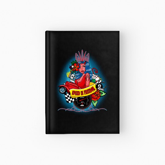 Pin up, Hot rod and Speedometer Hardcover Journal