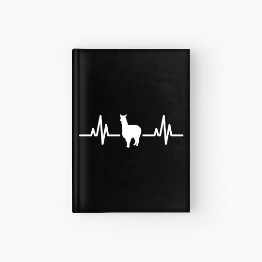 Alpaca Heartbeat Line Hardcover Journal