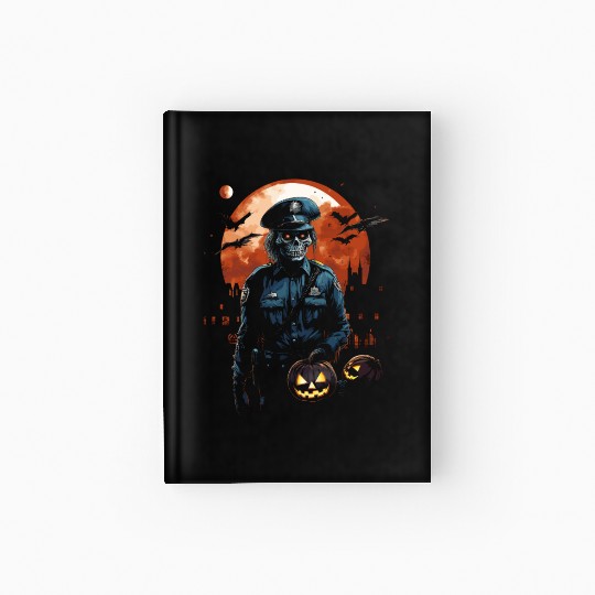 Creepy Zombie Cop Undead Police Halloween Officer Hardcover Journal