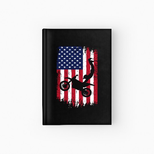 Supercross Freestyle Motocross American Flag Hardcover Journal