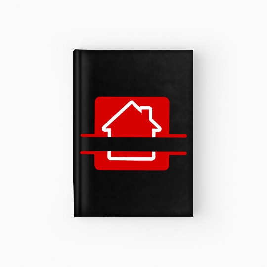 Own text in House red image Hardcover Journal