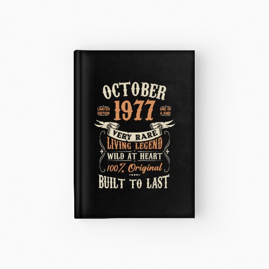 October 1977 Birthday Surprise Hardcover Journal