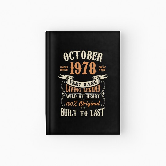 October 1978 Birthday Surprise Hardcover Journal