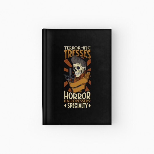 Horror Barber Spooky Hairdresser Hairstylist Hair Hardcover Journal