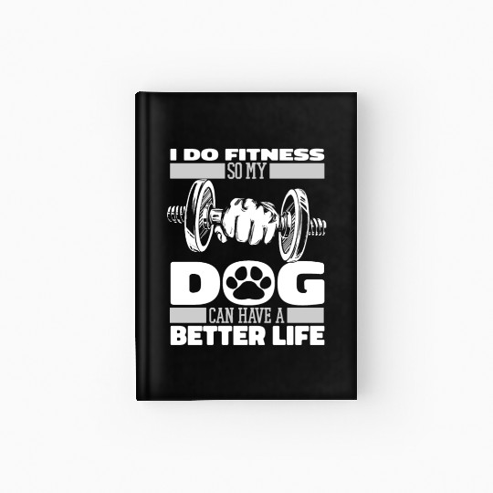 Fitness Workout Gym Dog Hardcover Journal