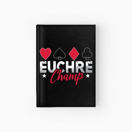 Euchre Champ Playing Cards Pinochle Board Game Hardcover Journal