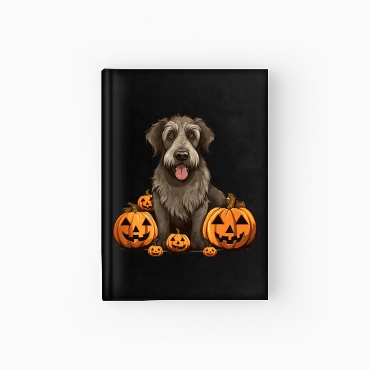 Irish Wolfhound Dog Pumpkin Lazy Halloween Party Hardcover Journal