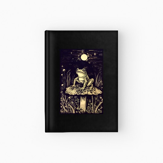 Starry night frog Hardcover Journal