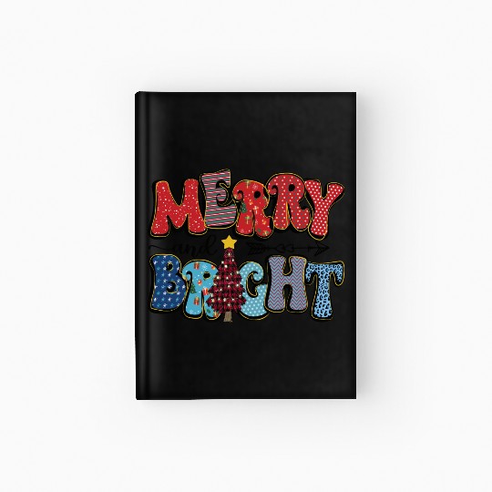 Merry and Bright Chistmas Tree Family Christmas Hardcover Journal