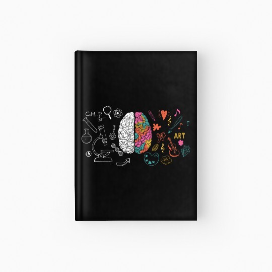 Colorful Brain Science And Art Creative Cool Hardcover Journal