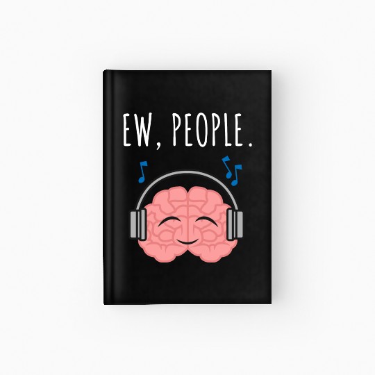 Ew People Brain Headphones Hardcover Journal