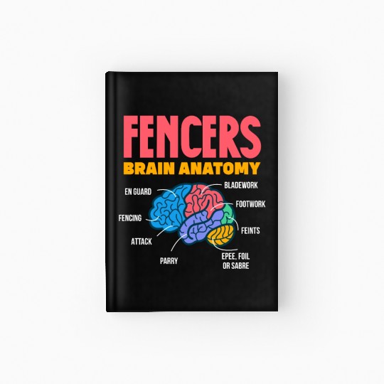 Fencers Brain Anatomy Hardcover Journal