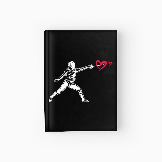 Fencing Fencer Heart Hardcover Journal