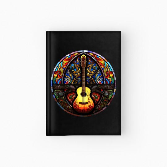 Unique Holy Guitar Art Design - Stained Glass Art Hardcover Journal