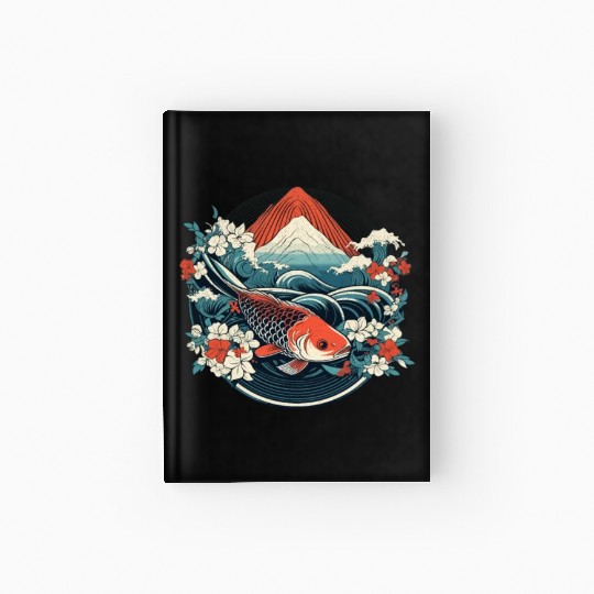 Koi Fish Koi Carp Japanese Koi Garden-Pond Koi Hardcover Journal