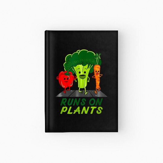 runs on plants vegan vegetarian runner broccoli gi Hardcover Journal