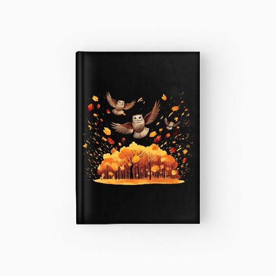 Autumn Owl Nature Leaves Season Hardcover Journal