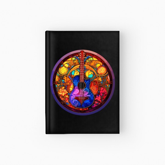 I Love Stained Glass Art and Guitar Designs - Holy Hardcover Journal