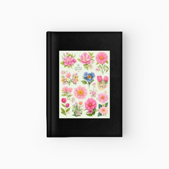 Tangerine and Coral Spring Flowers Hardcover Journal