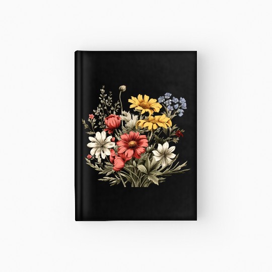 Vintage Hardcover Journal Pressed Flowers Cottagecore Nature