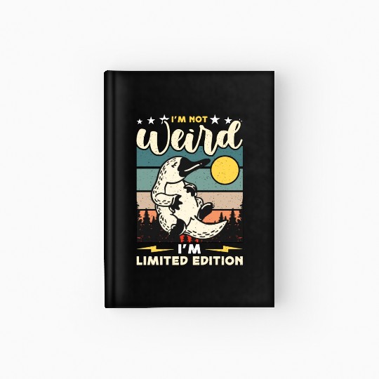 Platypus I'm Not Weird I'm Retro Living Fossil Hardcover Journal