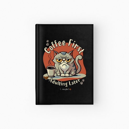 Coffee First - Adulting Later (...maybe) Hardcover Journal