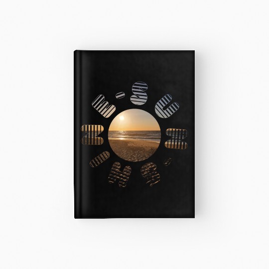 Sunset Beach Scene Graphic Design Hardcover Journal