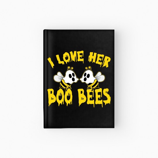 I Love Her Boo Bees Halloween Hardcover Journal
