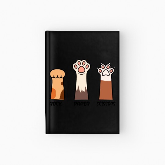 Rock Paper Scissors with Cat Paws Hardcover Journal
