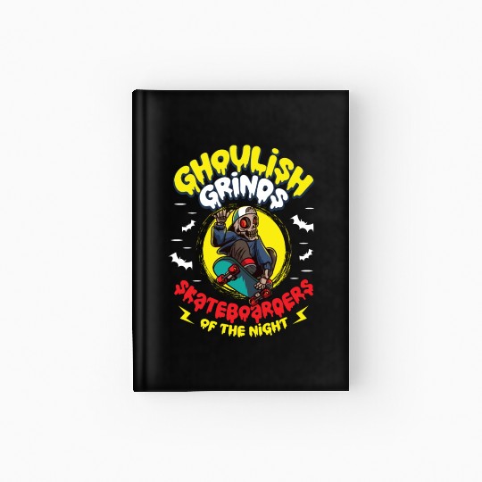 Spooky Horror Skateboarder Halloween Skateboarding Hardcover Journal
