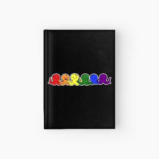 LGBT+ Flag Octopus Design for proud LGBT+ People Hardcover Journal