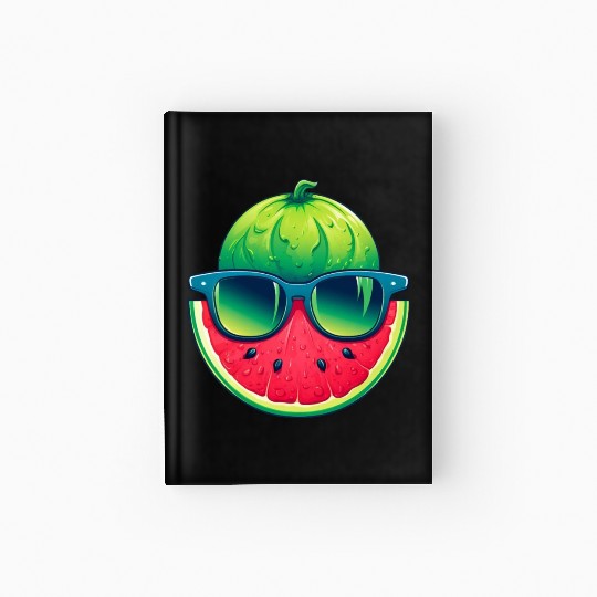 Summery Kawaii Design with Watermelon and Hardcover Journal