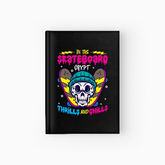 Spooky Horror Skateboarder Halloween Skateboarding Hardcover Journal