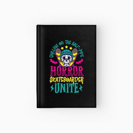 Spooky Horror Skateboarder Halloween Skateboarding Hardcover Journal