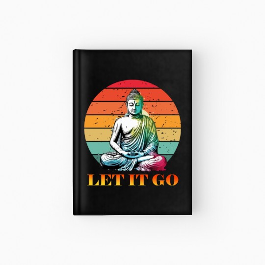 Let It Go, Yoga Buddhism Retro Hardcover Journal