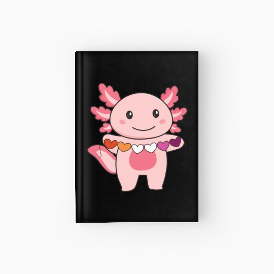 Lesbian Flag Lesbian Pride Lgbtq Axolotl Hardcover Journal