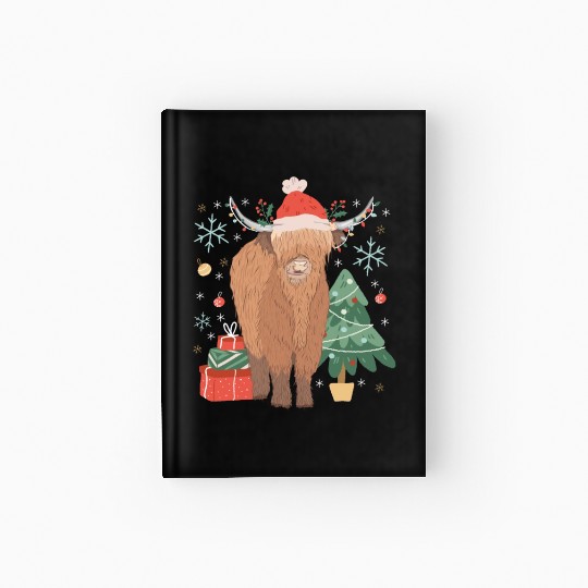 Scottish Highland Cow Christmas Costume Hardcover Journal