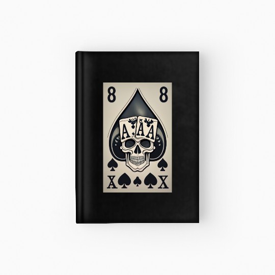 card with skeleton head (halloween design) Hardcover Journal