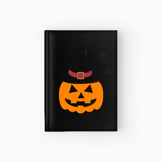 Pumpkin with hat Hardcover Journal - Funny Halloween