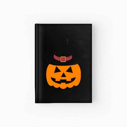 Pumpkin with hat Hardcover Journal - Funny Halloween