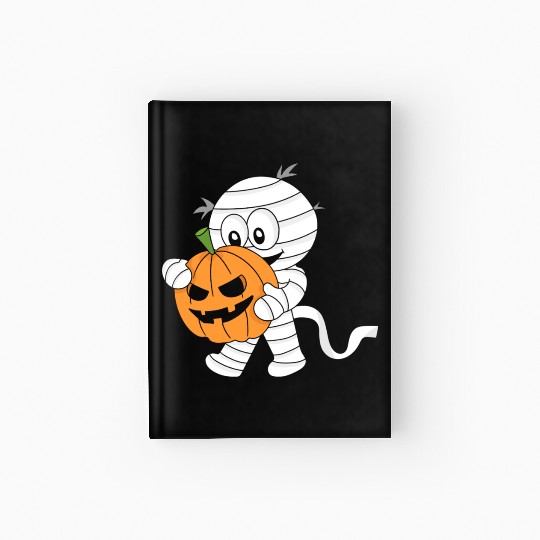 Boo with pumpkin Hardcover Journal - Funny Halloween