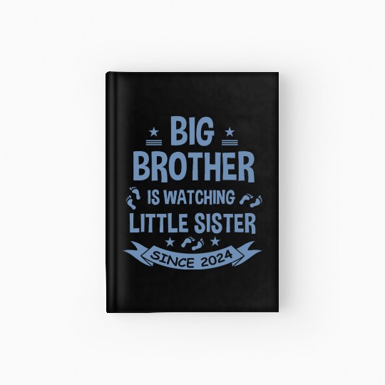 The big brother takes care of the little sister in Hardcover Journal