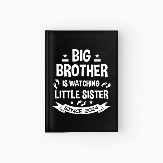 The big brother takes care of the little sister in Hardcover Journal