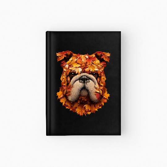 Pug dog autumn pug Hardcover Journal
