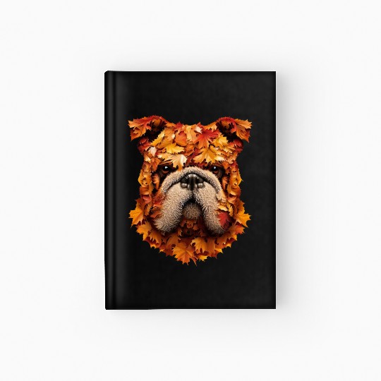 Pug dog autumn pug Hardcover Journal