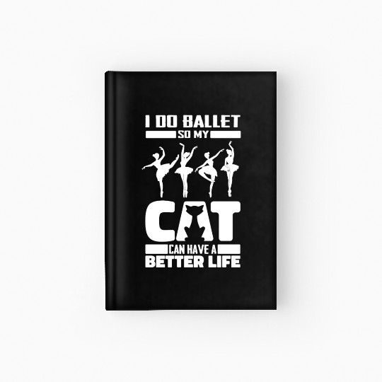 Ballet Ballerina Cat Hardcover Journal