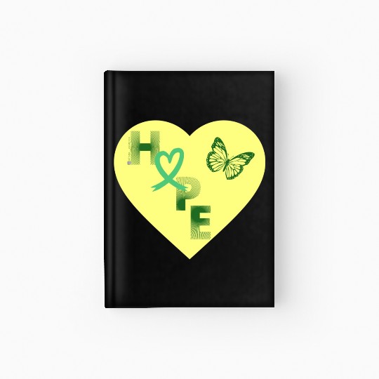Liver Cancer Hope & Butterfly Yellow/Green Hardcover Journal