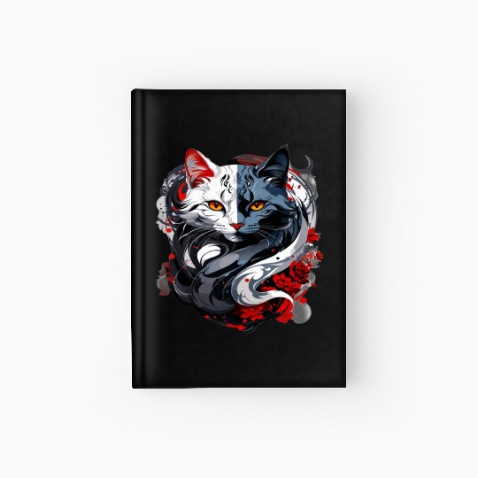 CrazyCat Kitten Meow Lovers Cat Silhouette Apparel Hardcover Journal